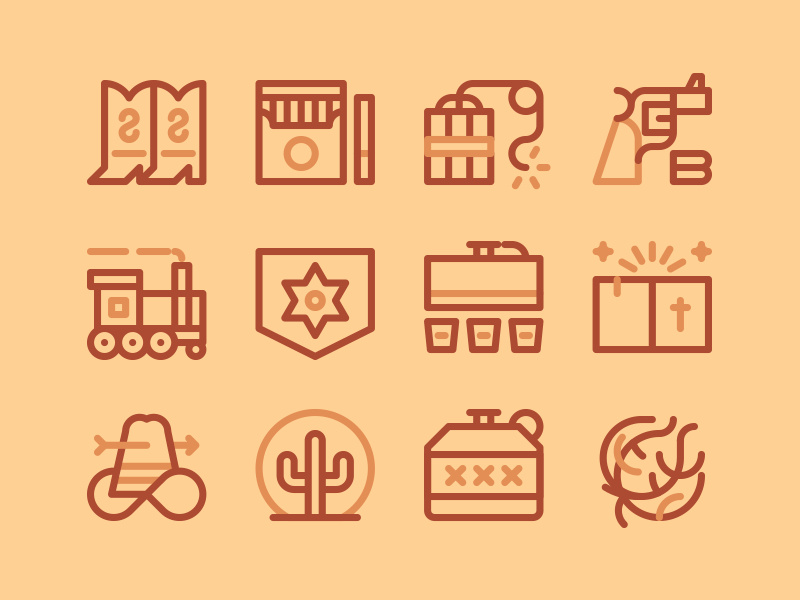 800x600 Western Icon Set