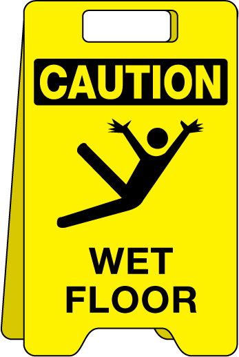 347x517 Floor Sign Caution Wet Floor Beaed