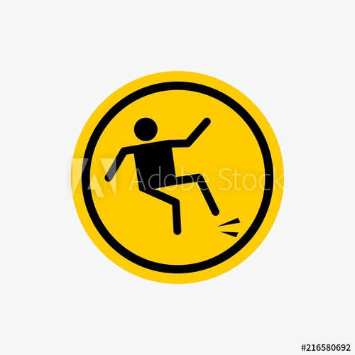 500x500 Wet Floor Sign Warning Icon Design Vector