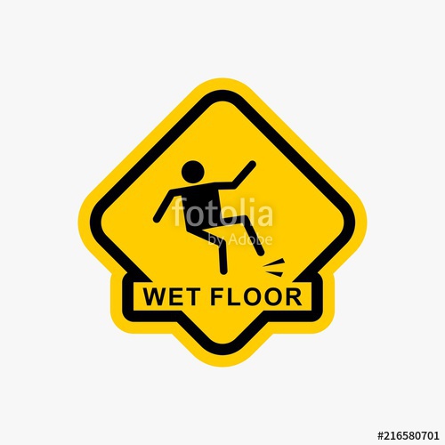 500x500 Wet Floor Sign Warning Icon Design Vector Stock Image And Royalty