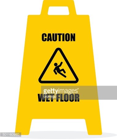 381x453 Yellow Wet Floor Flat Vector Premium Clipart