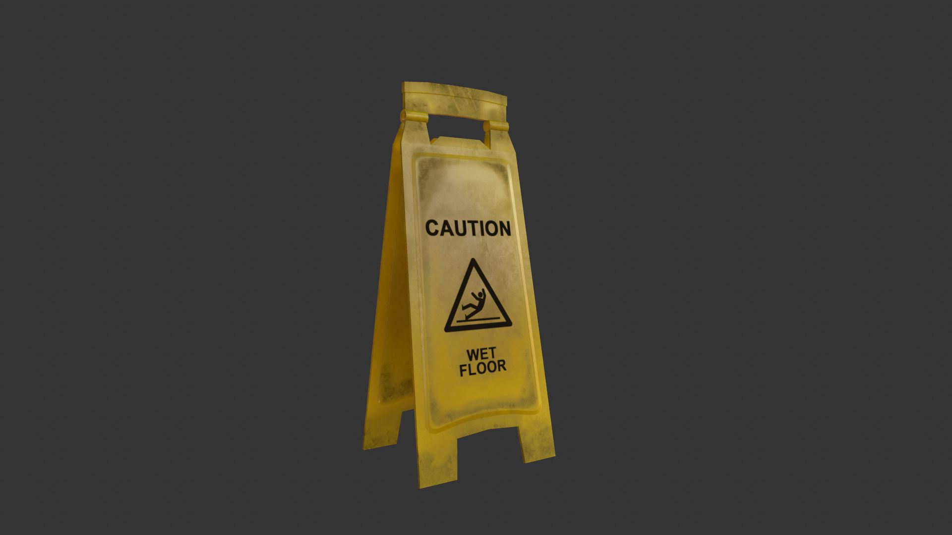 1920x1080 Caution Wet Floor Sign Model