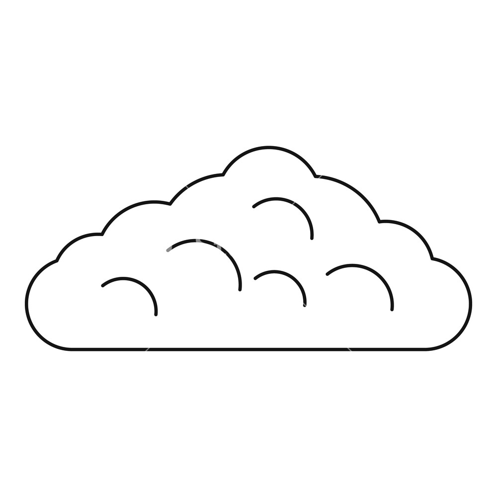 1000x1000 Wet Cloud Icon Outline Illustration Of Wet Cloud Vector Icon