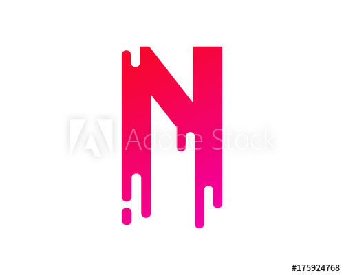 500x400 Letter N Paint Wet Icon Logo Design Element