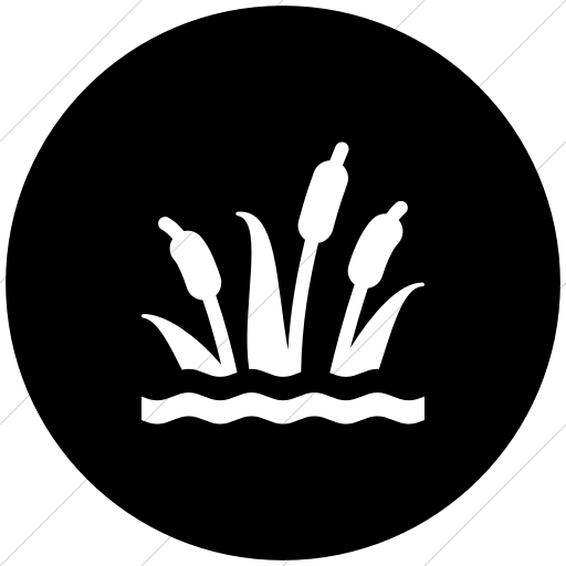 512x512 Iconsetc Flat Circle White On Black Iconathon Wetland Icon