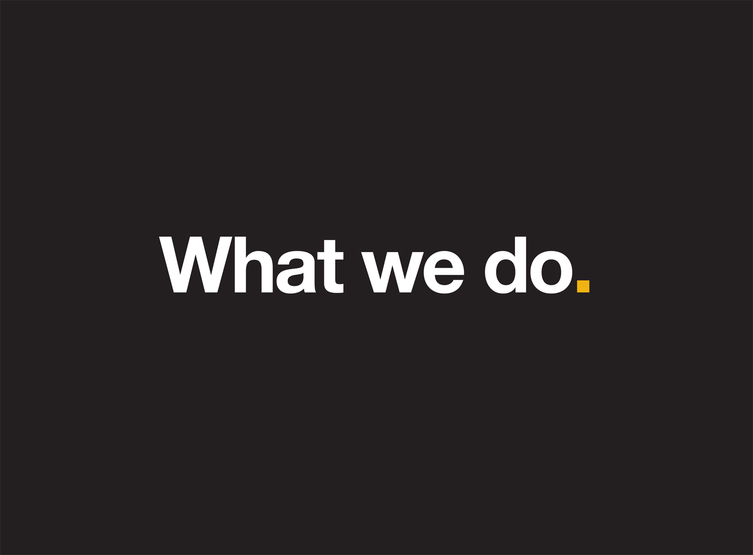 What do we do. What we do. What are we?. What do we do Now.