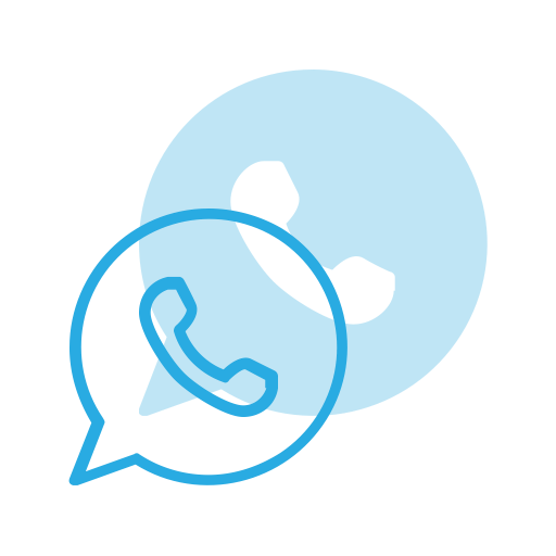 whatsapp with blue logo