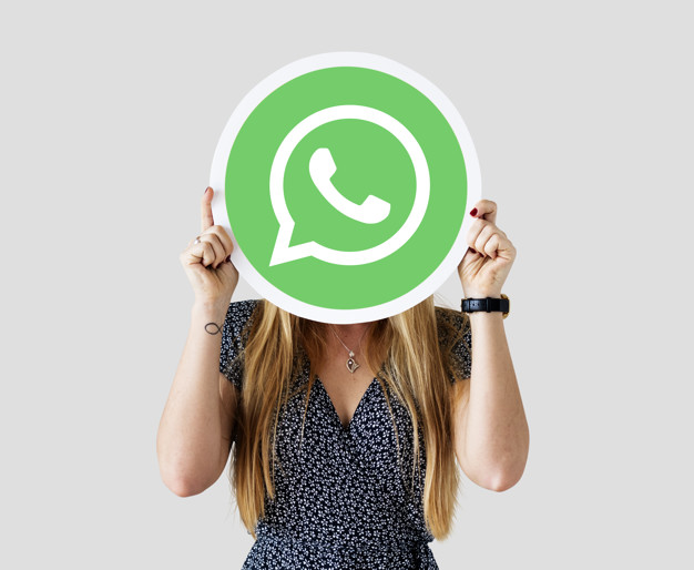 626x514 Woman Showing A Whatsapp Messenger Icon Photo Free Download