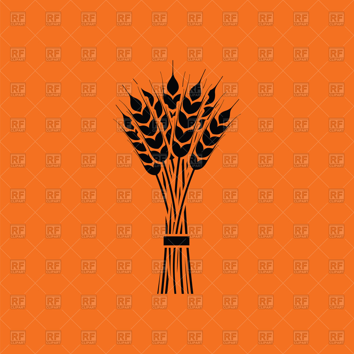 1200x1200 Wheat Icon On Orange Background Vector Image Of Plants And Animals
