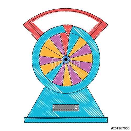 500x500 Prize Wheel Of Fortune Icon Over White Background, Colorful Design