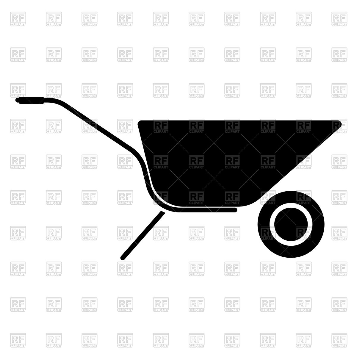 1200x1200 Wheelbarrow Cart Black Color Icon Vector Image Of Industrial