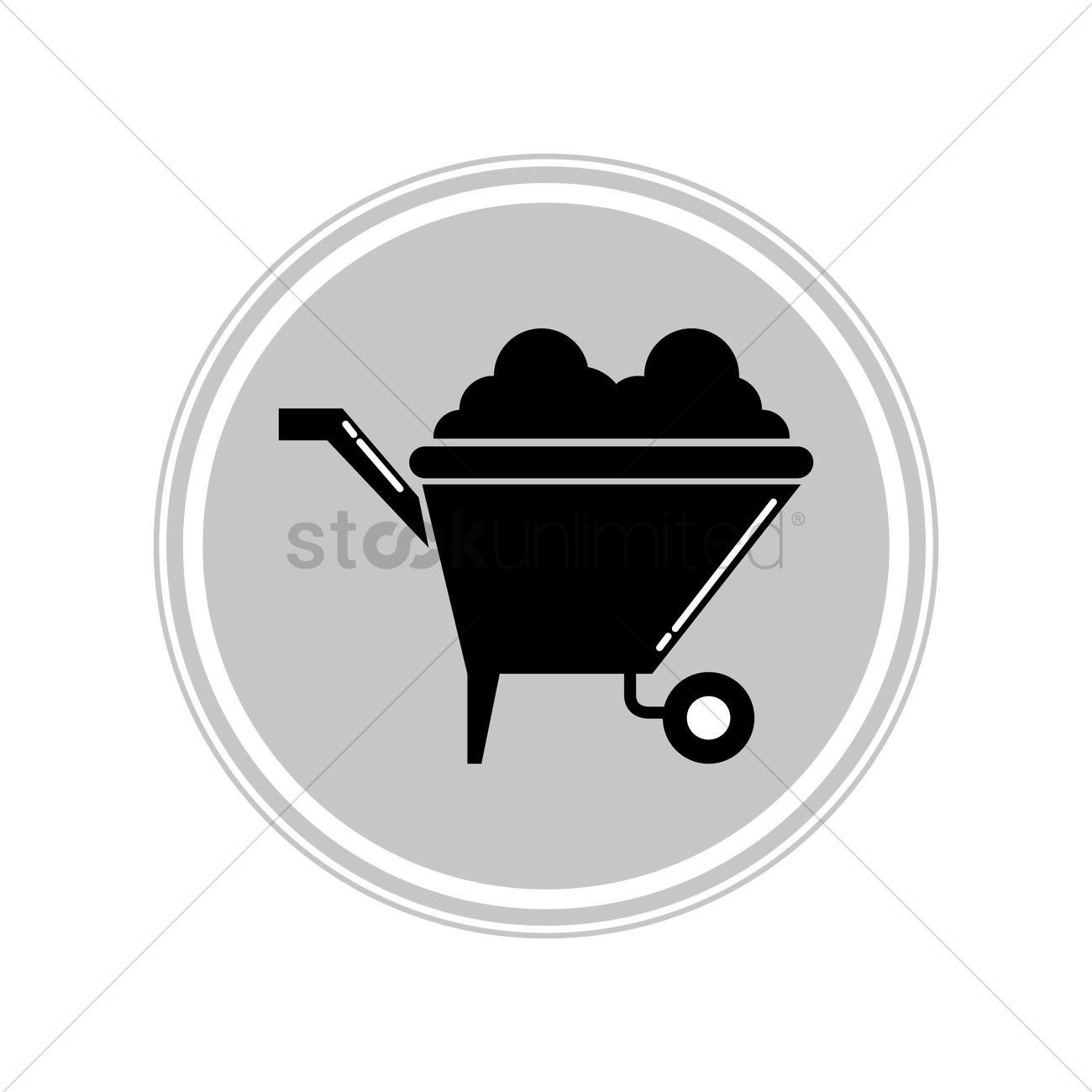 1300x1300 Wheelbarrow Icon Vector Image
