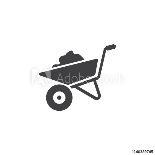 500x500 Wheelbarrow Icon On The White Background