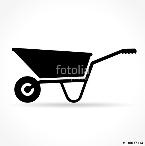 498x500 Wheelbarrow Icon On White Background Stock Image And Royalty Free