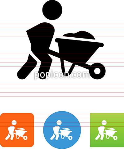 400x479 Person Pushing A Wheelbarrow Icon