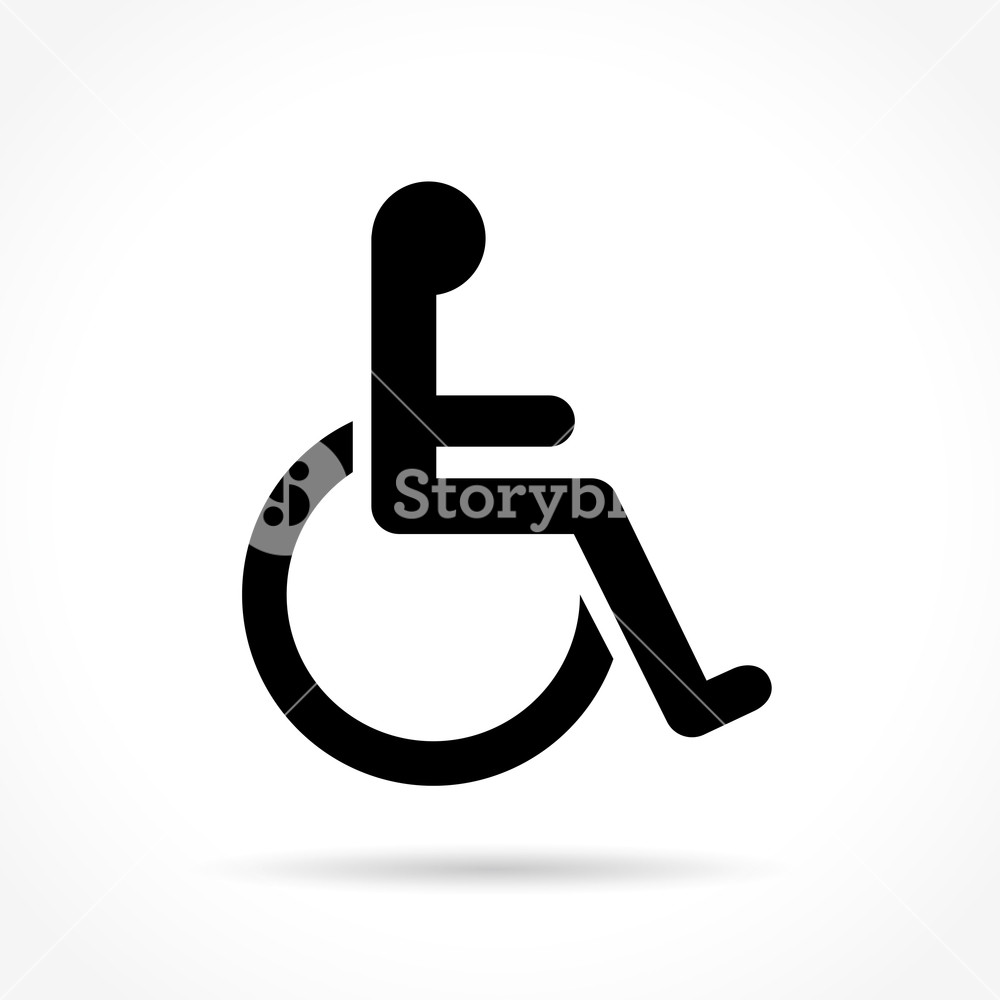1000x1000 Illustration Of Wheelchair Icon On White Background Royalty Free