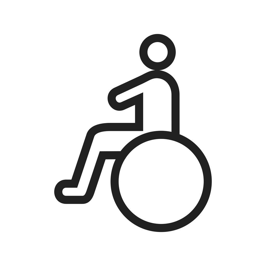 1024x1024 Sitting On Wheelchair Line Icon