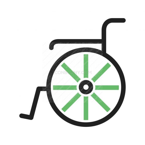 600x600 Wheelchair Line Green Black Icon