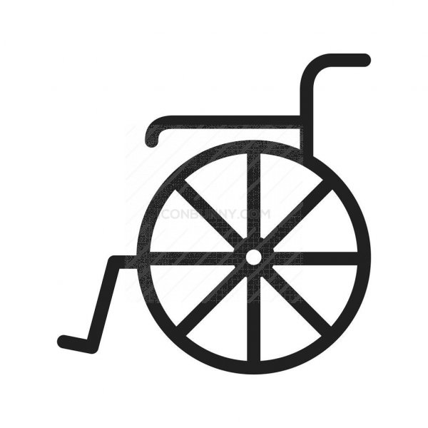 600x600 Wheelchair Line Icon