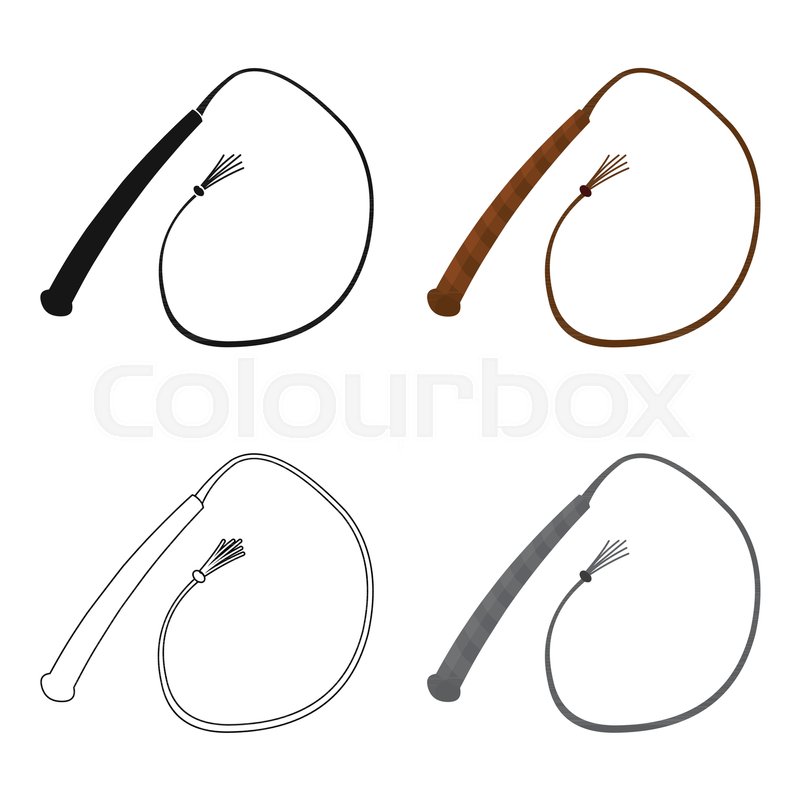 800x800 Whip Icon Cartoon Singe Western Icon Stock Vector Colourbox