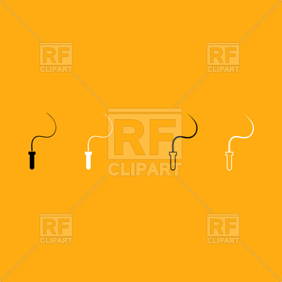400x400 Whip Simple Icon On Orange Background Vector Image Of Icons