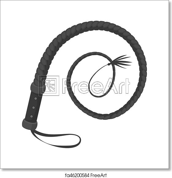 561x581 Free Art Print Of Whip Icon In Monochrome Style Isolated On White