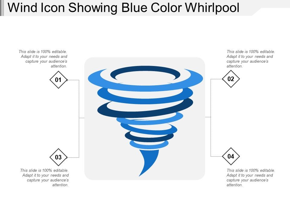 960x720 Wind Icon Showing Blue Color Whirlpool Powerpoint Slides