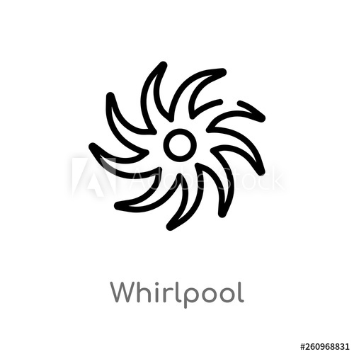 500x500 Outline Whirlpool Vector Icon Isolated Black Simple Line Element