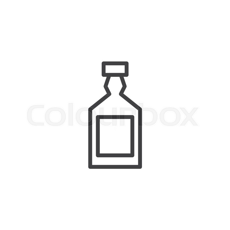 800x800 Whiskey Bottle Outline Icon Linear Stock Vector Colourbox