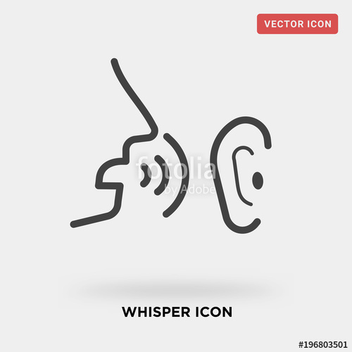 500x500 Whisper Icon On Grey Background, In Black Stock Image And Royalty