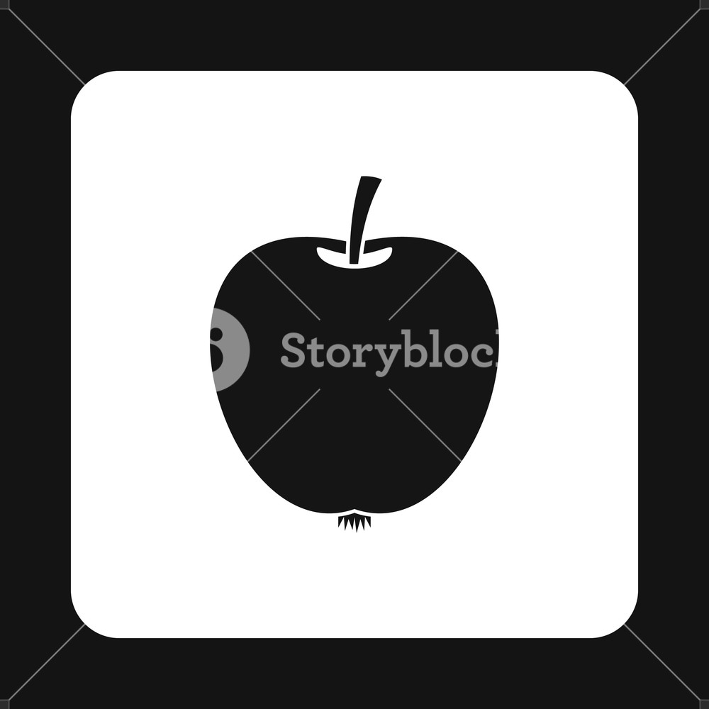 1000x1000 Apple Icon In Simple Style Isolated On White Background Fruit