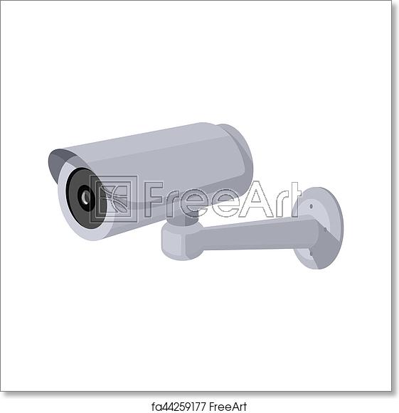 561x581 Free Art Print Of Security Camera Icon In Cartoon Style Isolated