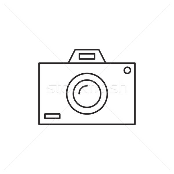 600x600 Outline Photo Camera Icon Isolated On White Background Vector