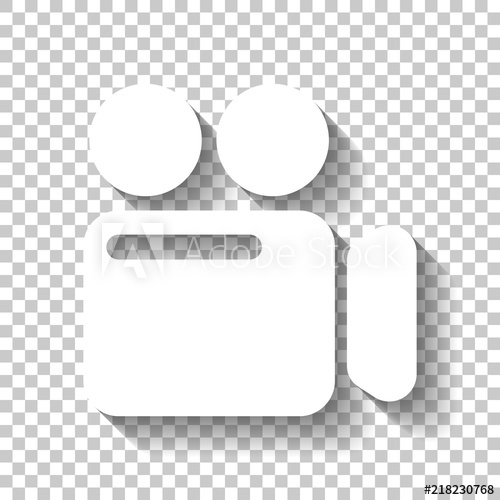 500x500 Simple Video Camera Icon White Icon With Shadow On Transparent
