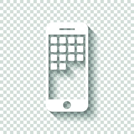 Cellphone Icon White Icon With Shadow On Transparent Background 450x450 Cellphone Icon White Icon With Shadow On Transparent Background