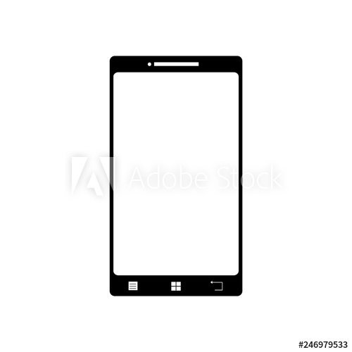 Illustration Of Mobil Phone Icon Vector Silhouette On White 500x500 Illustration Of Mobil Phone Icon Vector Silhouette On White