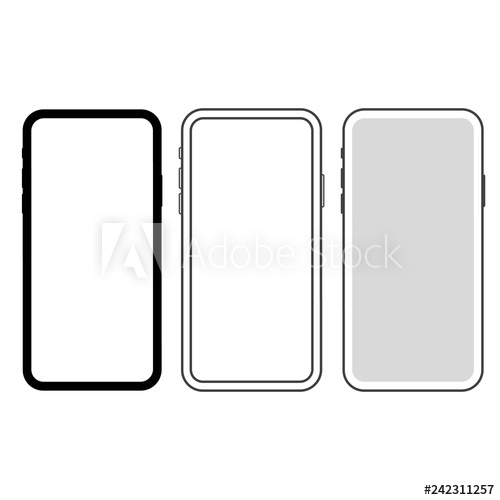 Set Of New Slim Smartphones Vector Icon Isolated On White 500x500 Set Of New Slim Smartphones Vector Icon Isolated On White