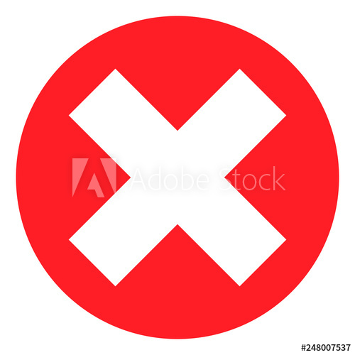 500x500 Red Cross Mark Icon, White Cross Mark Sign On Red Circle Isolated