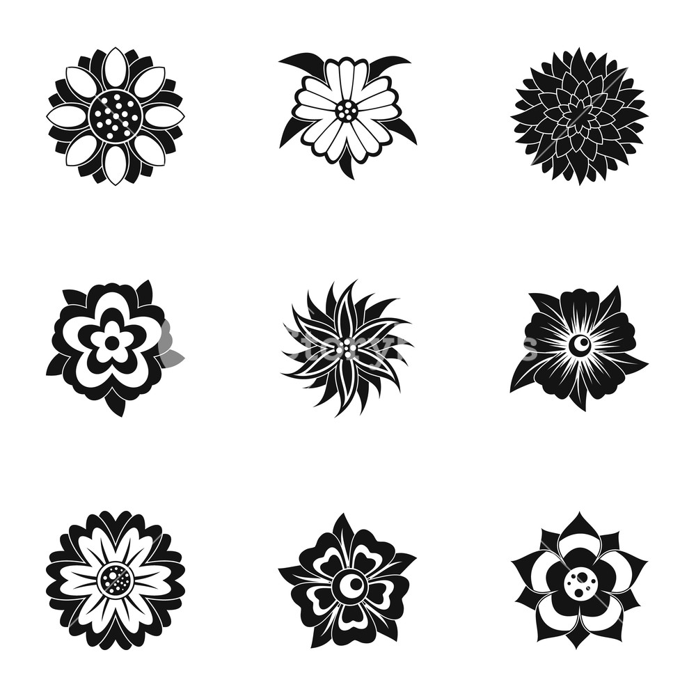 1000x1000 Fantasy Flower Icon Set Simple Set Of Fantasy Flower Icons
