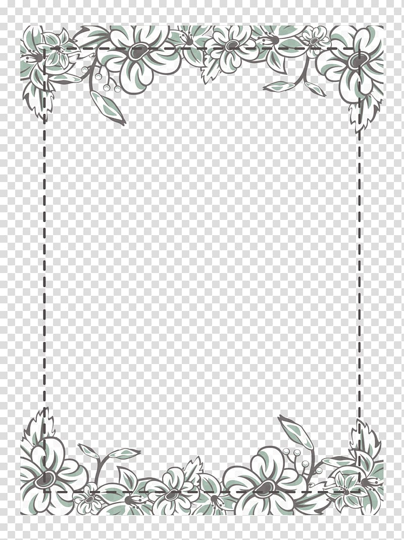 800x1068 Gray Floral Borders Illustration, Flower Icon, White Flower Frame