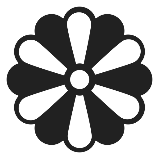 512x512 Black And White Petal Flower Icon