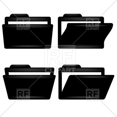 400x400 Black Folder Icon Isolated On A White Background Vector Image