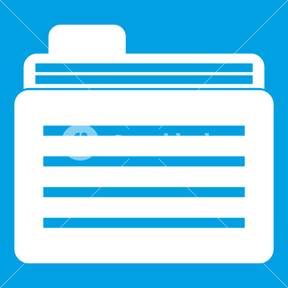 1000x1000 Folder Icon White Isolated On Blue Background Illustration