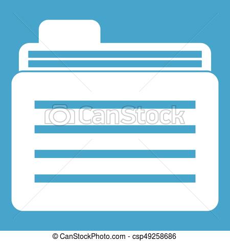 450x470 Folder Icon White Isolated On Blue Background Vector