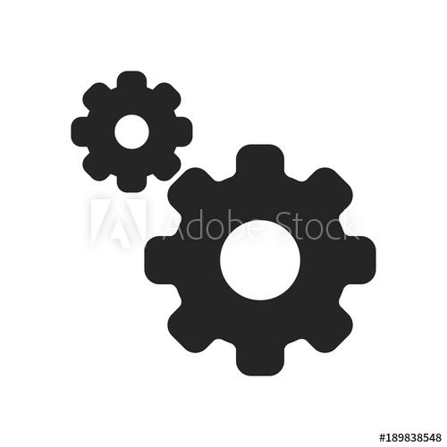 500x500 Gear Icon Isolated On White Background Gear Icon Modern Symbol