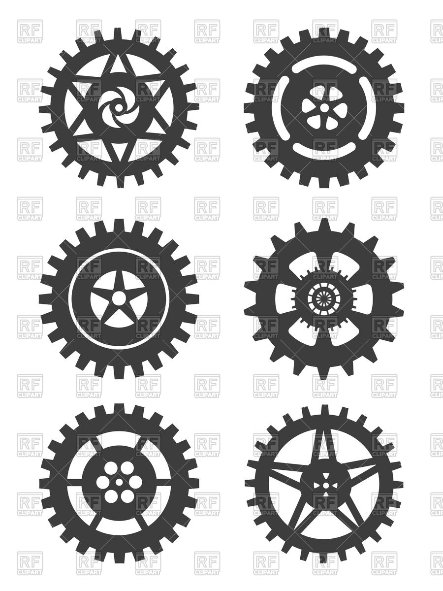 900x1200 Gears Icon Set Isolated On White Background Vector Image