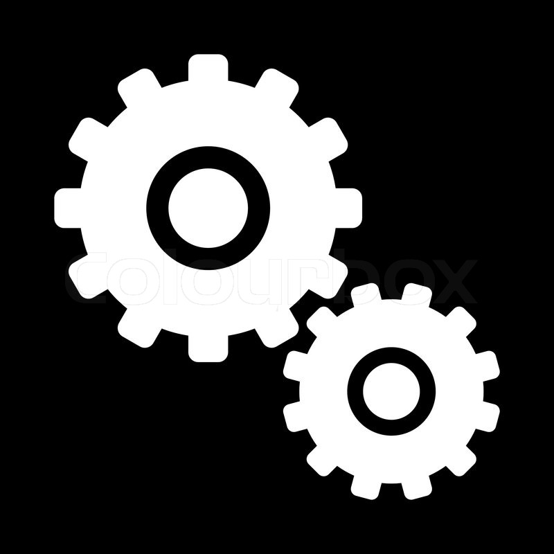 White Gear Icon at Vectorified.com | Collection of White Gear Icon free ...