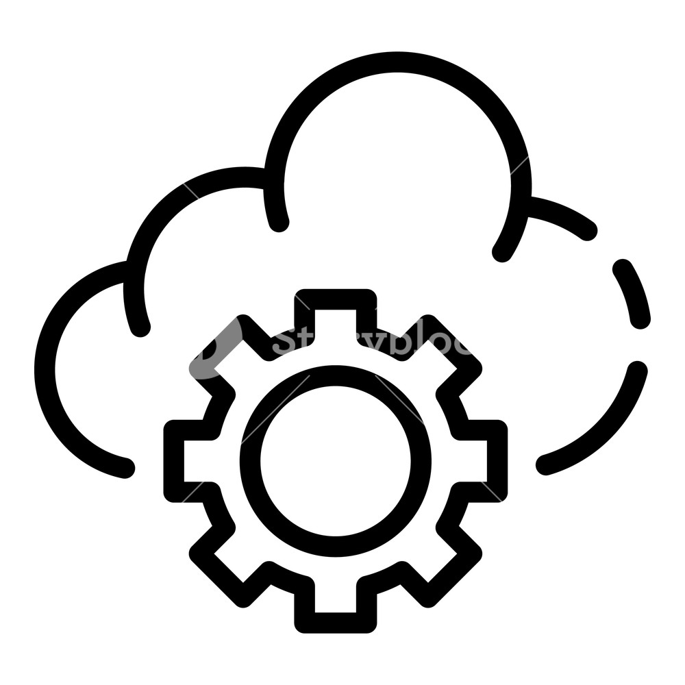 1000x1000 Cloud Gear Icon Outline Cloud Gear Vector Icon For Web Design