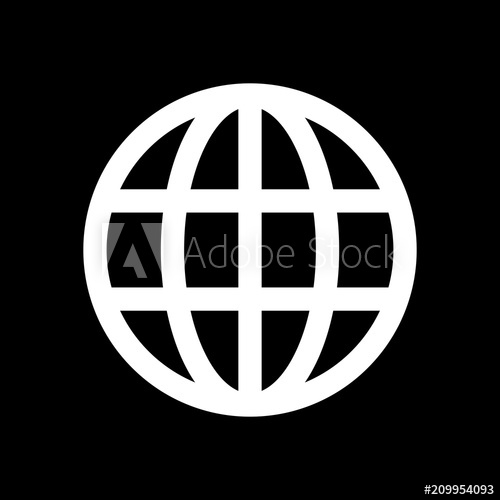 White Globe Icon at Vectorified.com | Collection of White Globe Icon ...