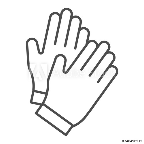 500x500 Gloves Thin Line Icon Garden Glove Vector Illustration Isolated